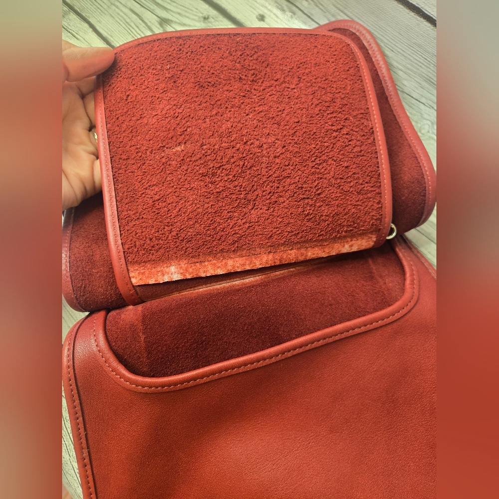 Coach Vintage RED Slim Saddle Flap Cross Body Leather Bag PurseStyle 9135 - Picture 7 of 12